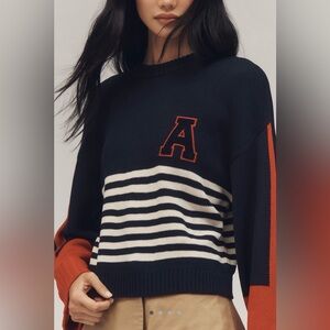 Maeve Navy and Red Striped Sweater